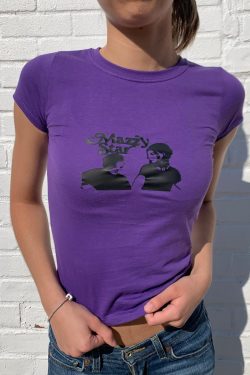 Vintage-inspired Mazzy Star baby tee crop top