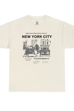 Vintage-inspired NYC Graphic Tee for Women - Downtown Girl Aesthetic Clothing