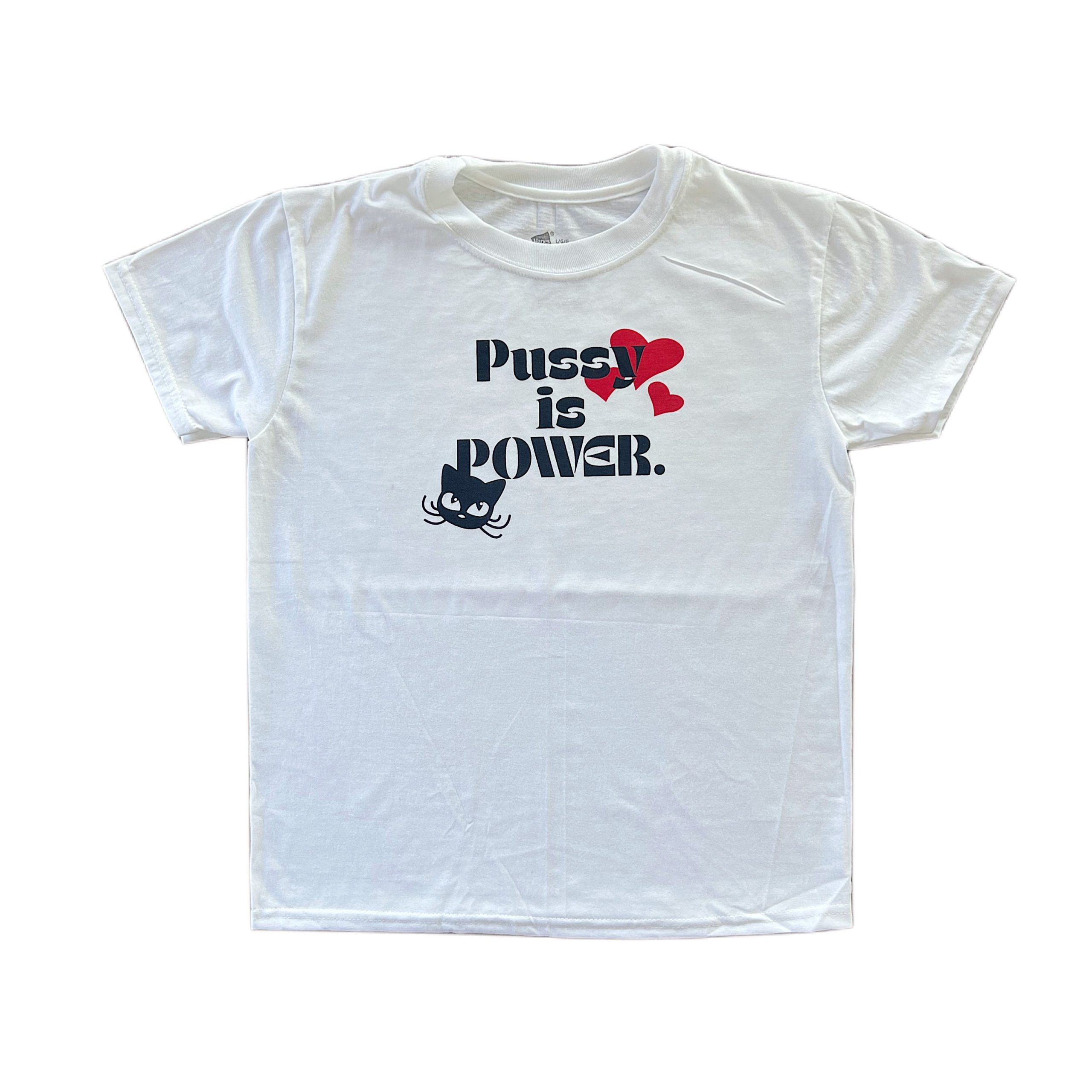 Vintage-inspired "Pussy Power" Baby Tee - Y2K Clothing
