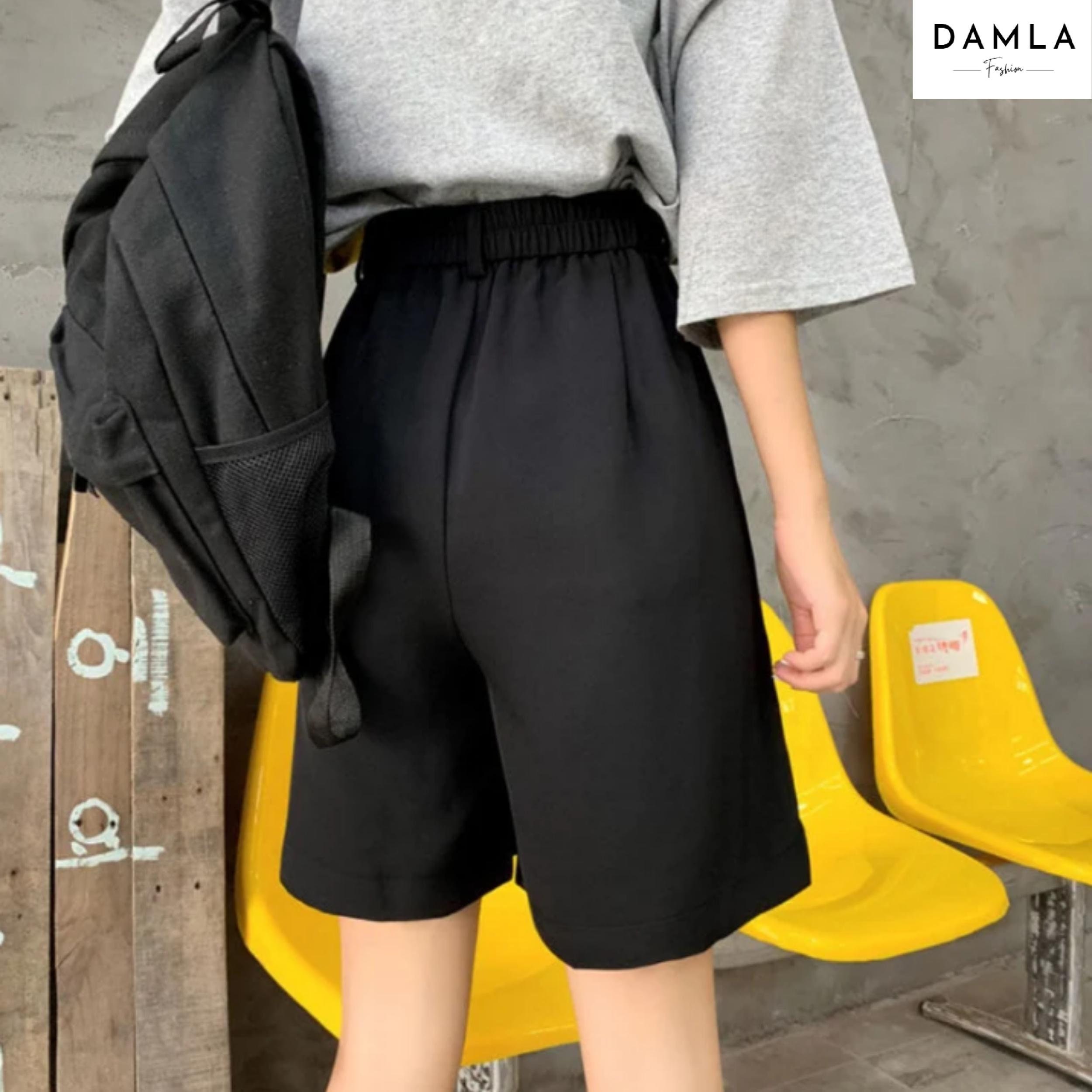 Vintage-inspired Solid Korean Shorts for Dark Academia Clothing, Plus Size Available