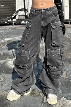 Vintage Y2K Aesthetic Wash Baggy Jeans