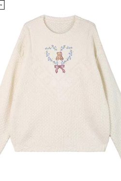 Vintage Y2K Bear Embroidered Sweater