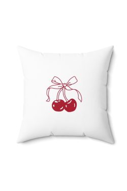 Vintage Y2K Coquette Cherry Tufted Pillow