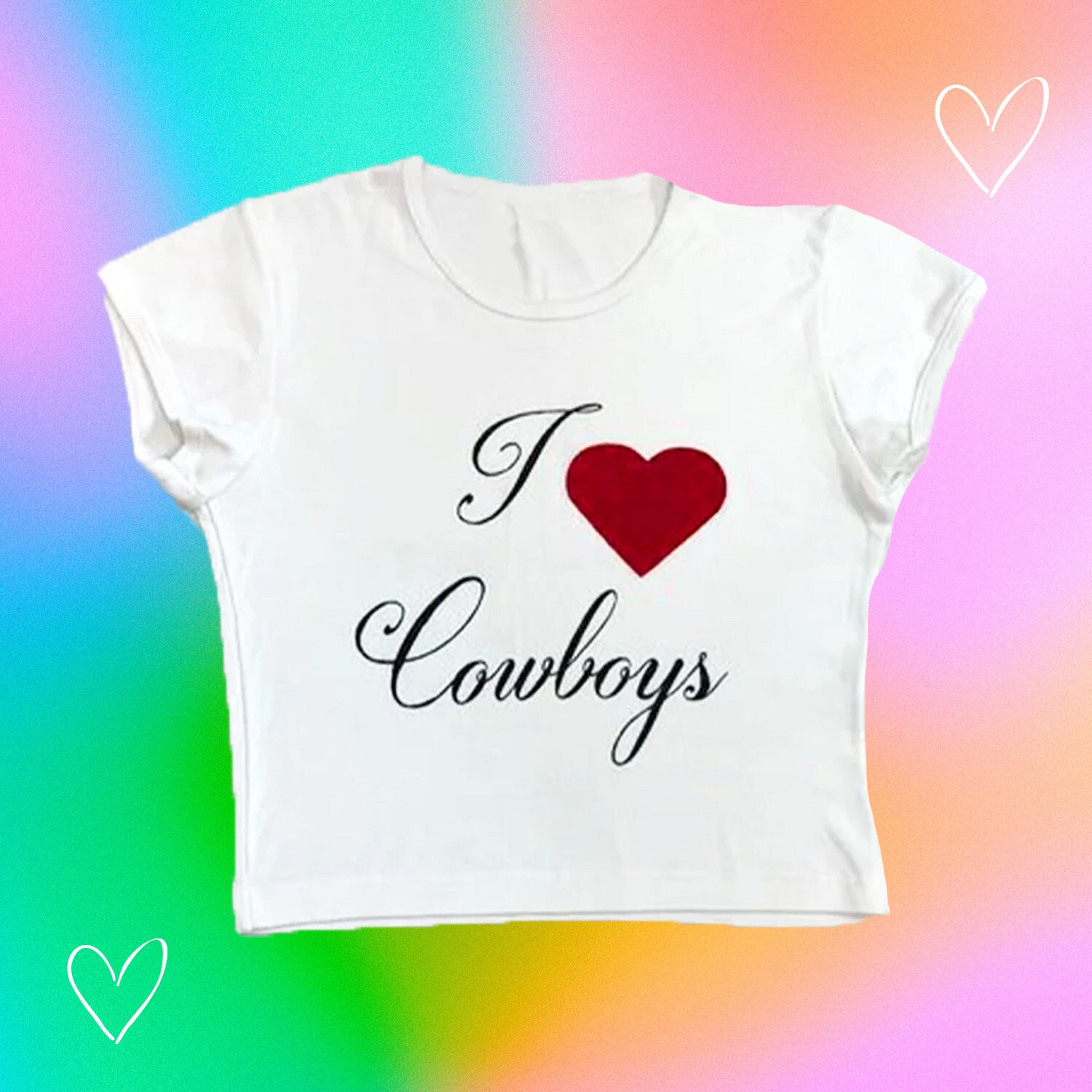 Vintage Y2K Cowboys Baby Tee Shirt