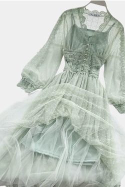 Vintage Y2K Fairy Tulle Lace Dress