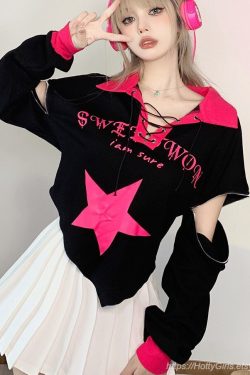 Vintage Y2K Korean Fashion Loose Grunge Pullover Sweatshirt