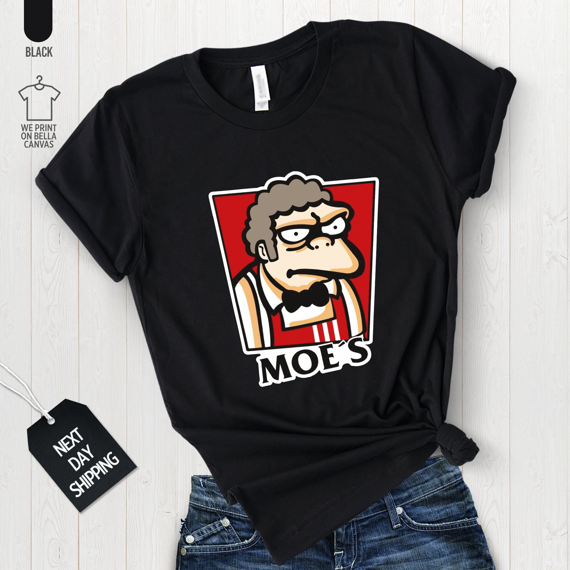 Vintage Y2K Moe's Shirt Simpson Cartoon Graphic Tee