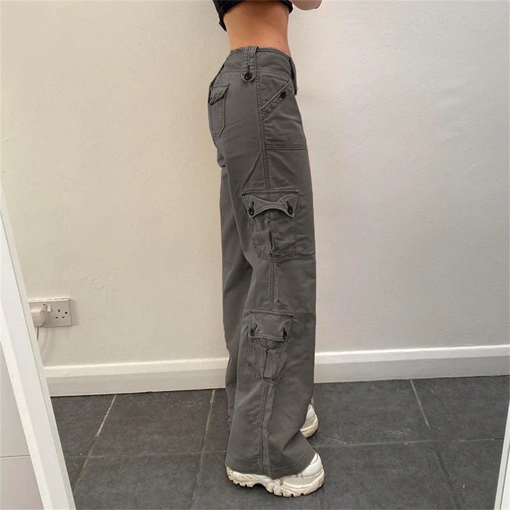 Women's Cargo Pants Y2K Streetwear Wide Leg Baggy