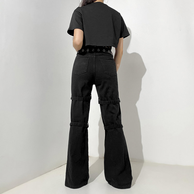 Women's Y2K Harajuku Cargo Pants - Low Waist Capri Print