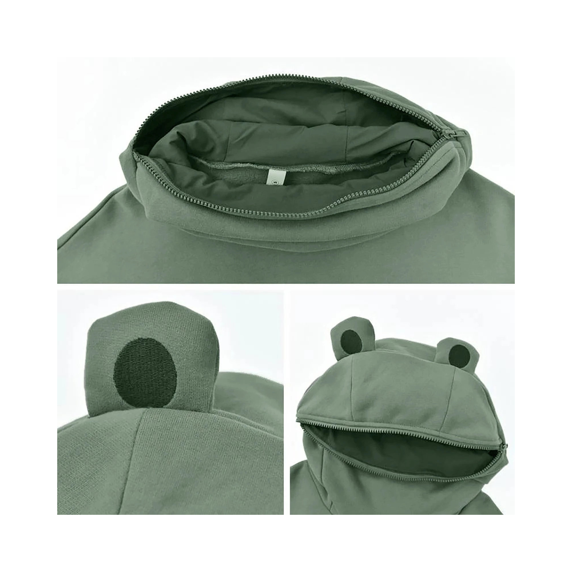 Y2K Aesthetic Halloween Costume Frog Hoodie - Kawaii Clothes and Tops