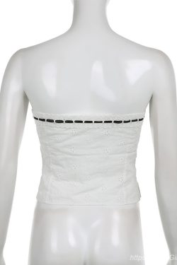 Y2K Aesthetic Sleeveless Crop Tops with Sexy Corset Design