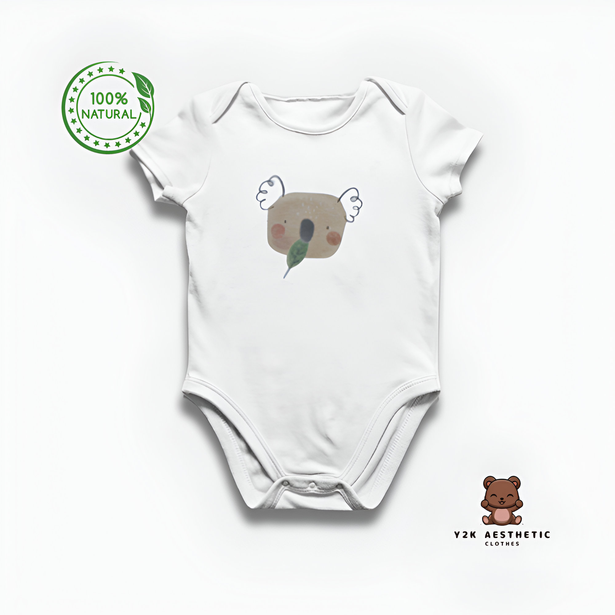 Y2K Animal Printed Koala Onesie Bodysuit for Infants and Toddlers