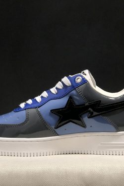 Y2K Blue Bapesta Platform Shoes