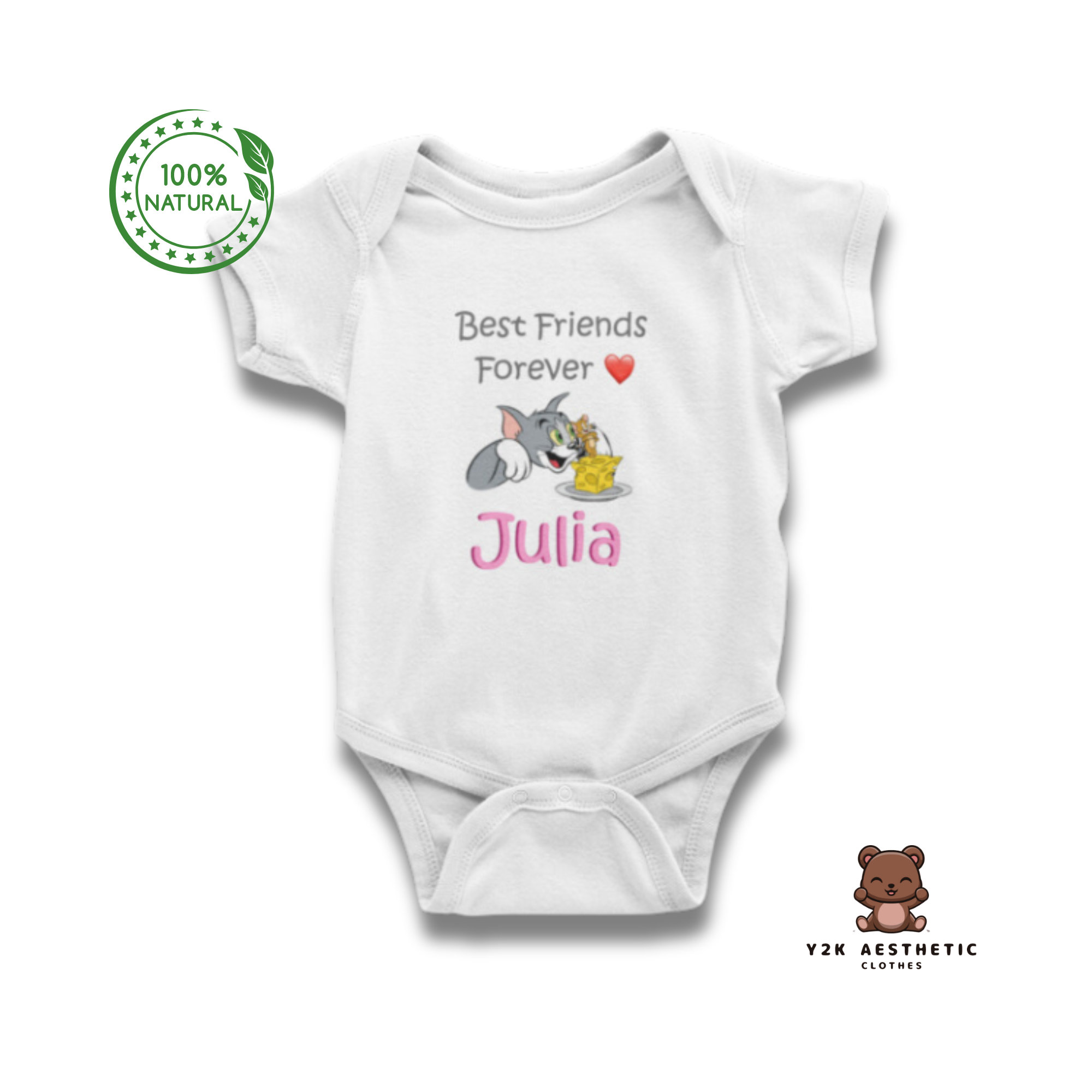 Y2K Cartoon Character Personalized Girls Name Infant Onesie