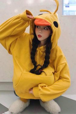 Y2K Cute Duck Shape Hoodie