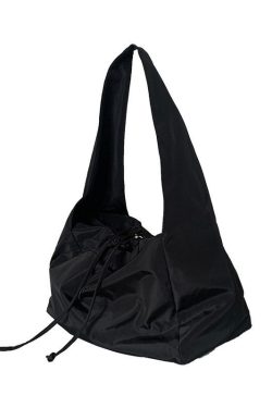 Y2K Fashionable Solid Nylon Shoulder Bags