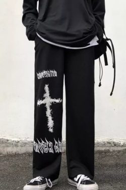 Y2K Graffiti Punk Wide Leg Harajuku Streetwear Men Pants