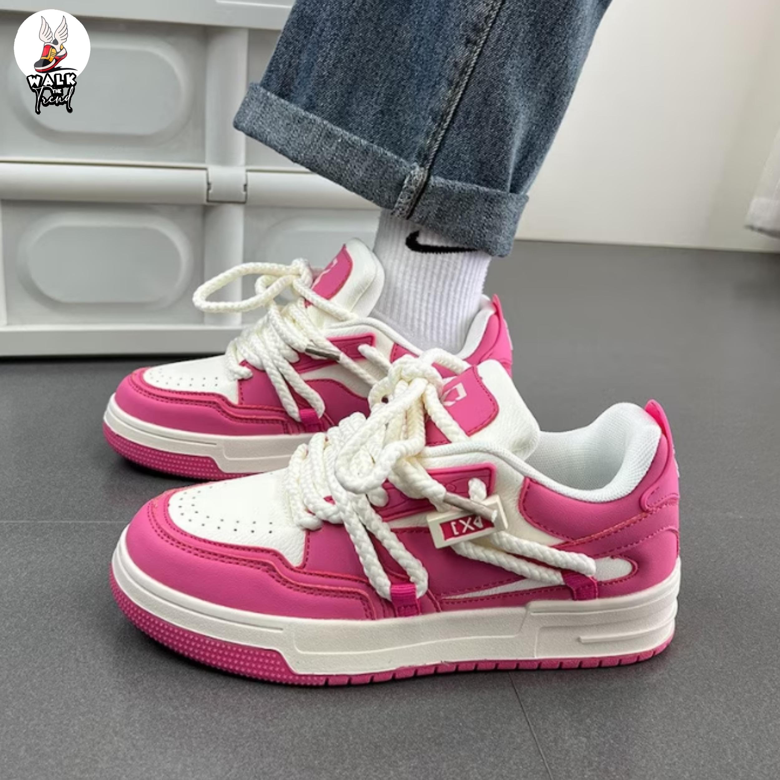 Y2K Harajuku Kawaii Pink Sneakers for Unisex Adults