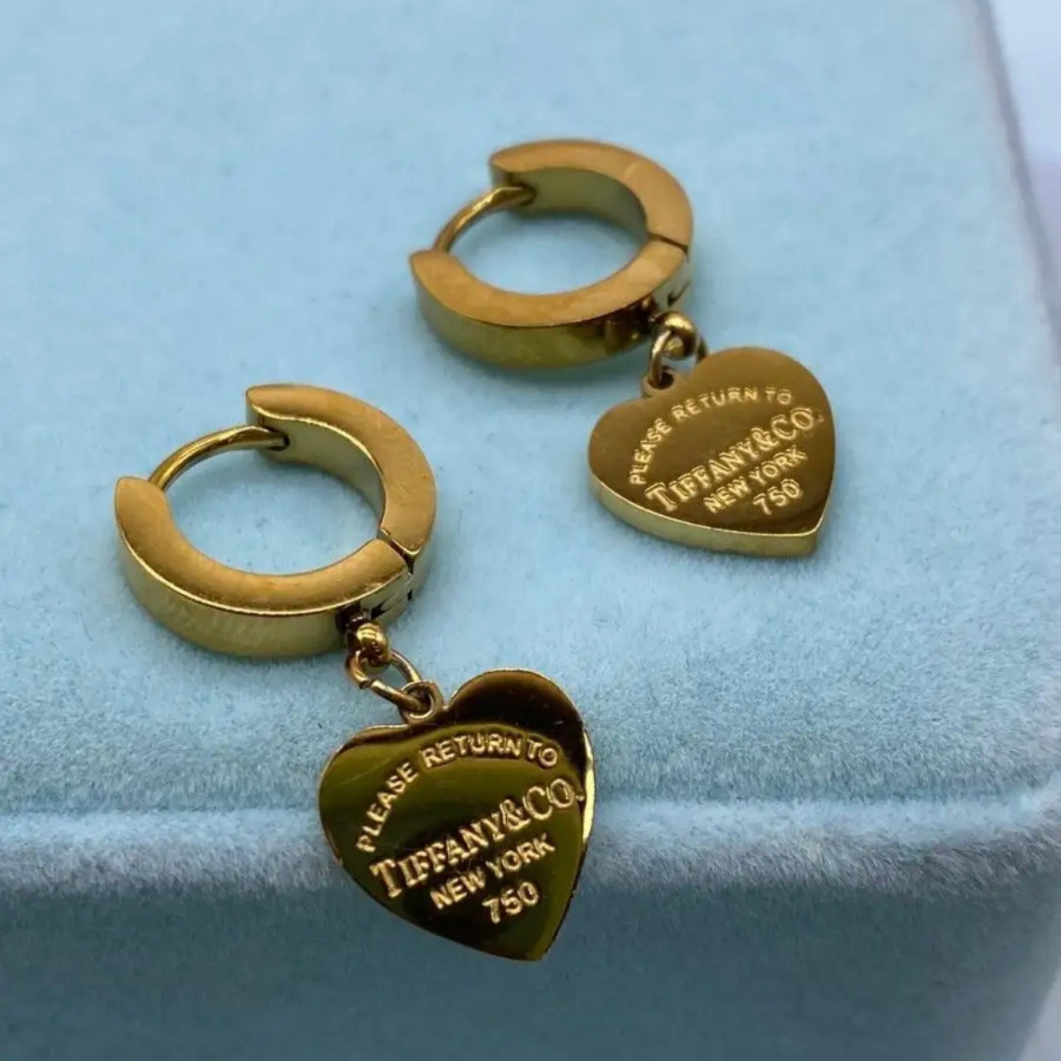 Y2K Heart Pendant Earrings - Retro Stainless Steel Gold Vintage Jewelry for Her