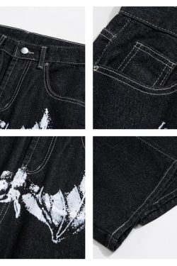 Y2K Hip Hop Skull Baggy Vintage Style Grunge Streetwear Jeans