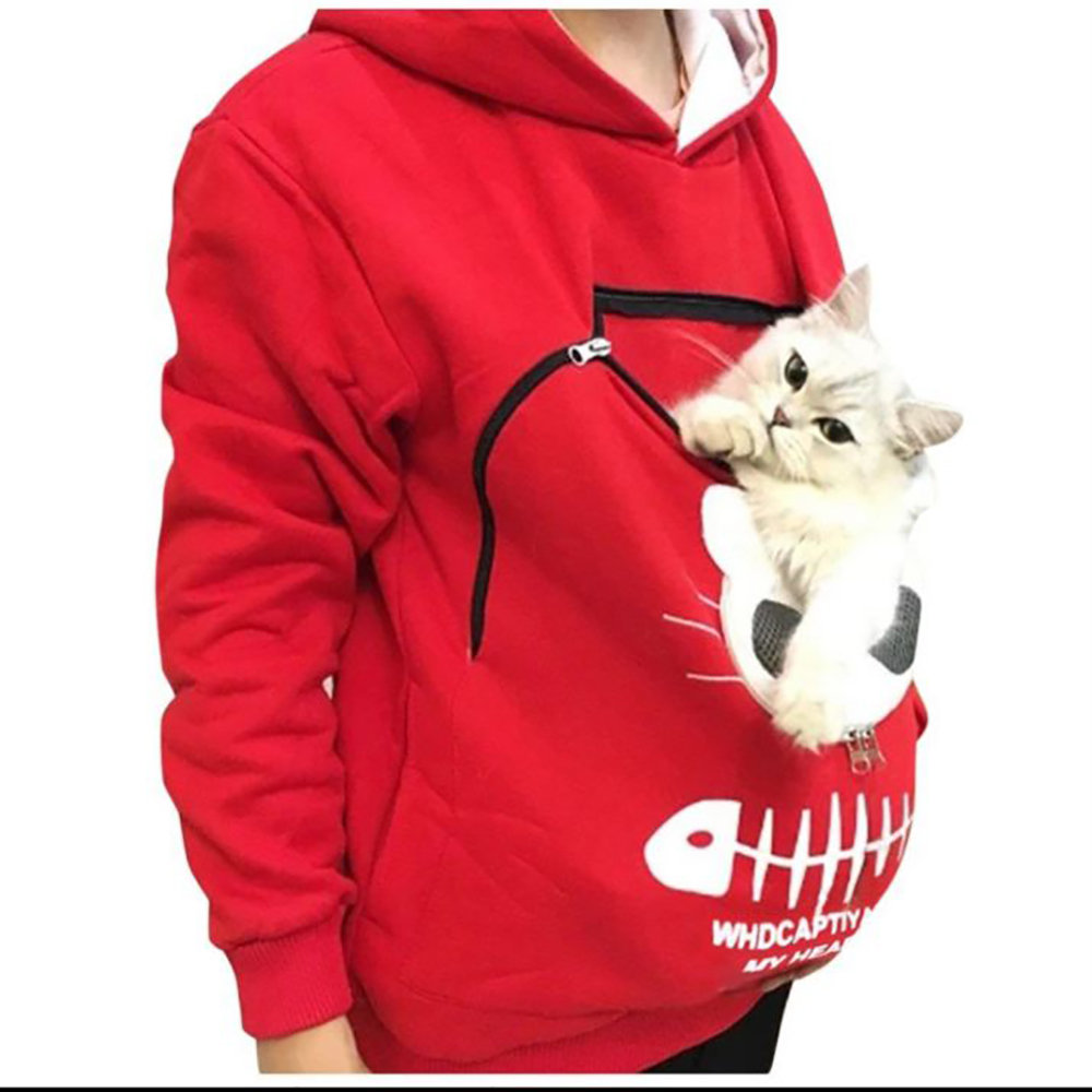Y2K Kawaii Harajuku Aesthetic Cat Carrying Hoodie