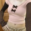 Y2K Kawaii Pink Cropped Tees & Vintage Clothing Collection
