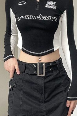 Y2K Korean Style Long Sleeve Crop Tees - Trendy and Fashionable Women's Tops