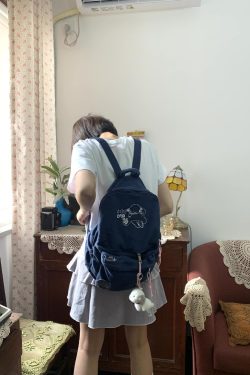 Y2K Korean Vintage Casual Denim Book Bag Backpack for Women