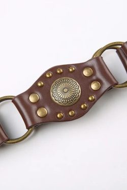 Y2K Patchwork Wide Leather Belt