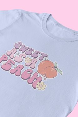 Y2K Peach Graphic T-Shirt for Women - Cute Gift Idea