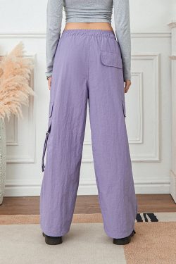 Y2K Purple Streetwear Cargo Pants