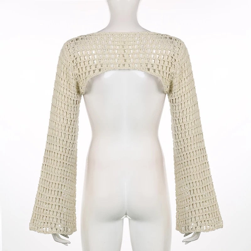 Y2K Ribbed High Neck Crop Pullover Sweater