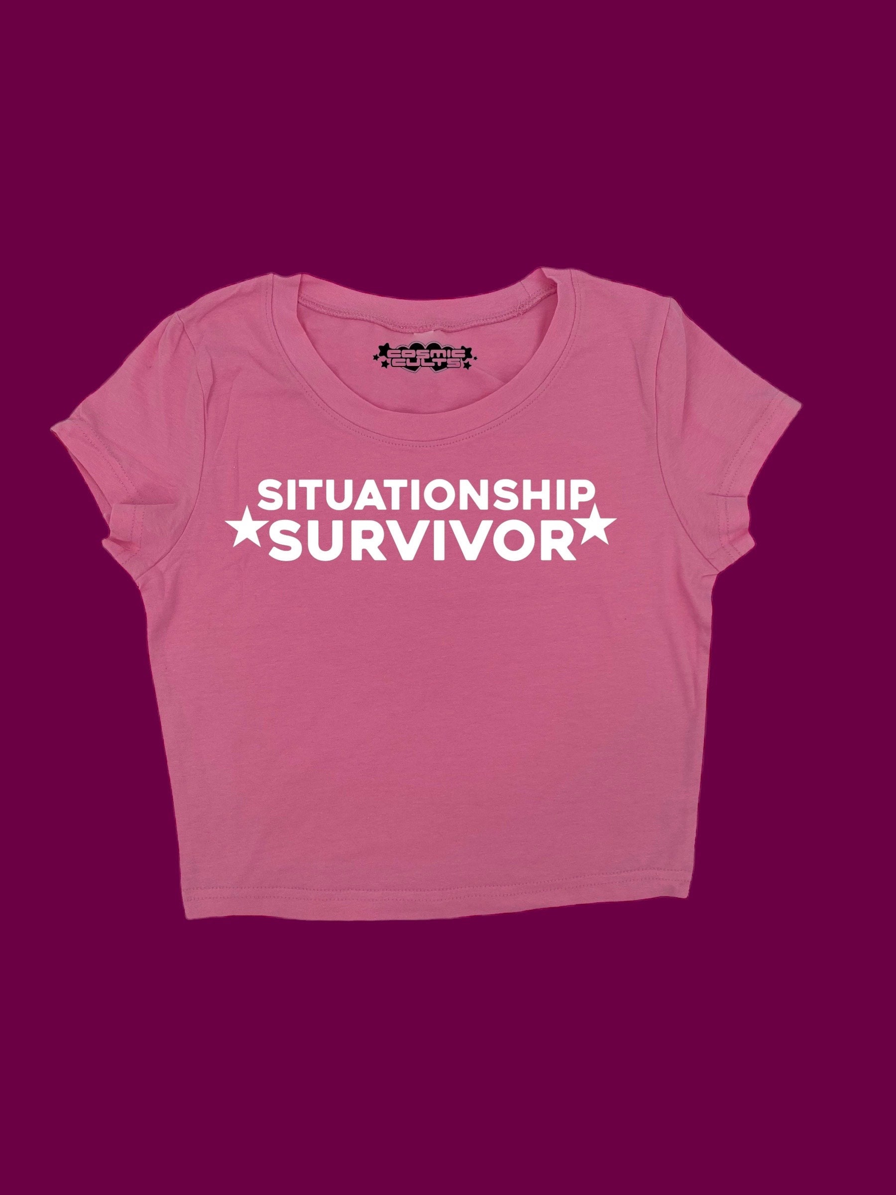 Y2K Situationship Survivor Crop Top Tee Shirt