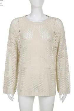 Y2K Star Sweater - Vintage Crochet Smock Top