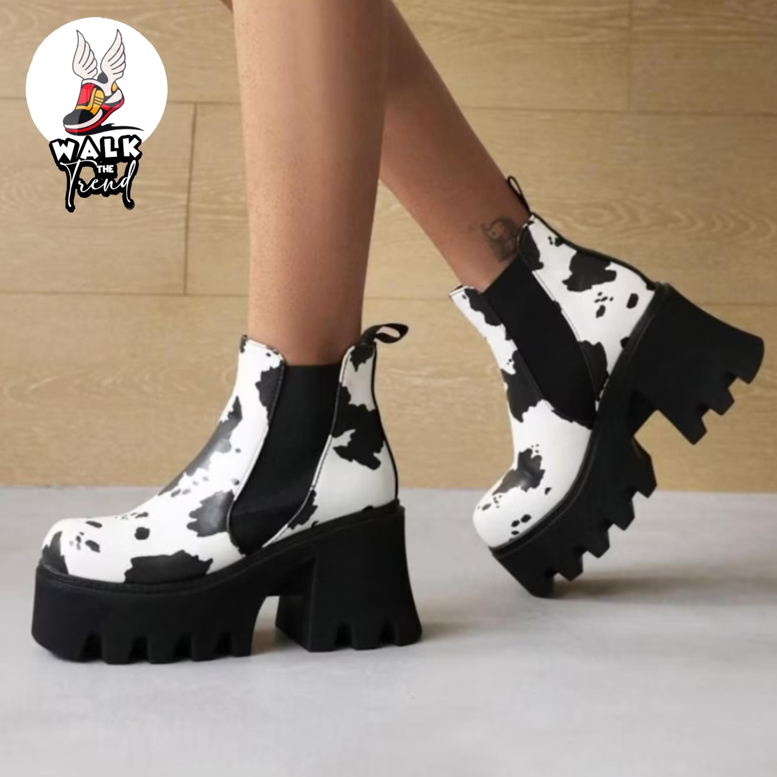 Y2K Style Platform Ankle Boots with Thick Sole for Women