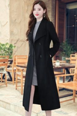 Y2K Women's Long Wool Coat in Gray
