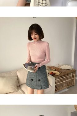 Y2K Women's Slim-fit Turtleneck Sweater for Autumn/Winter