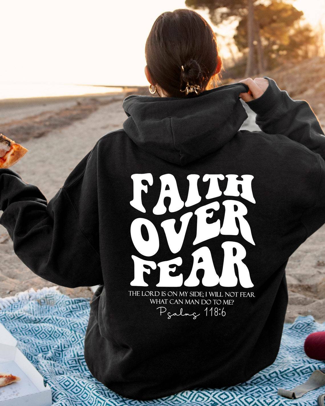 christian faith over fear sweatshirt   bible verse hoodie 6060