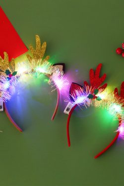 flashing christmas hair band with xmas tree  snowflake  deer horn 7405