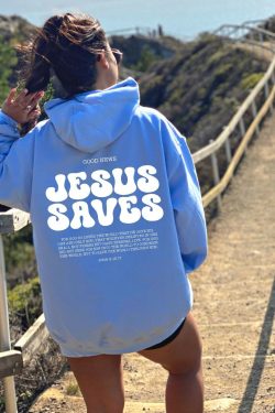 jesus saves hoodie   church sweater with bible verses print 1419