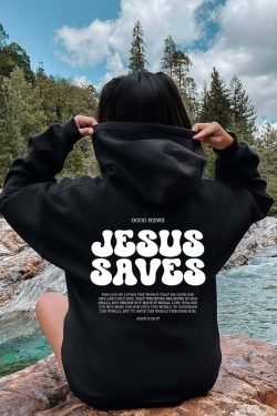 jesus saves hoodie   church sweater with bible verses print 5503
