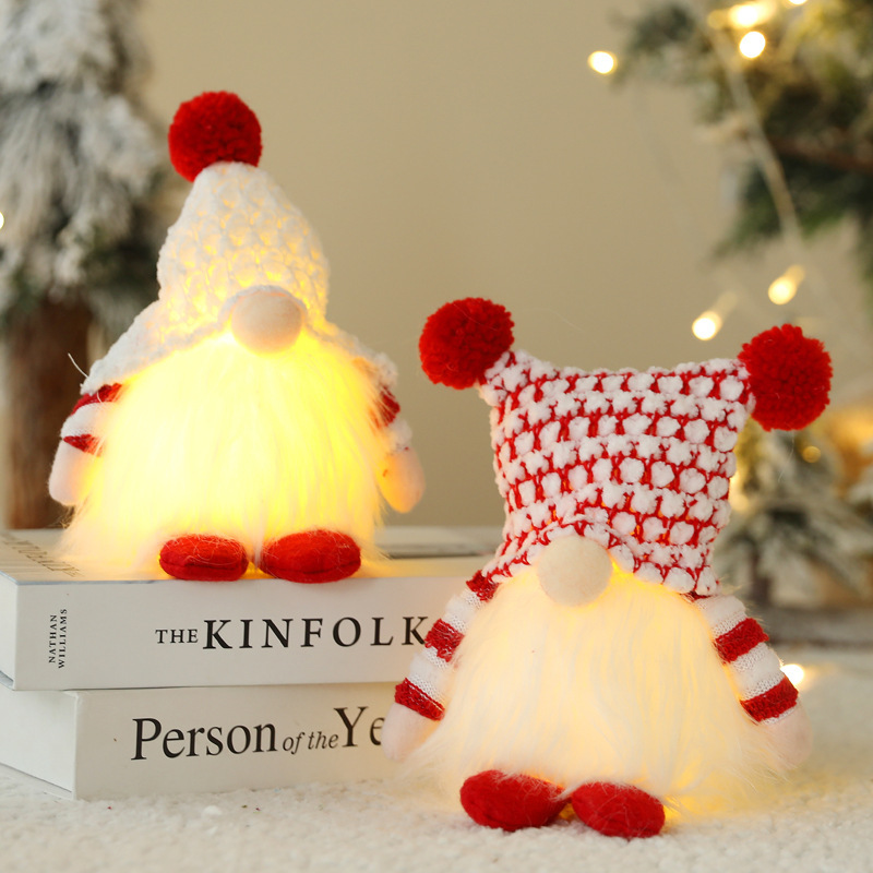 light up christmas faceless doll   perfect holiday home decor 1852