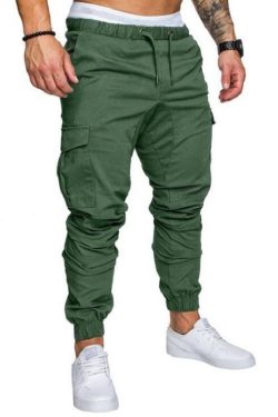 men's casual drawstring pants in woven fabric   comfortable wear 1695