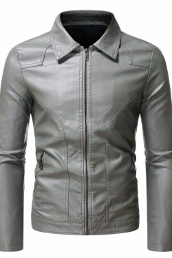 men's slim fit casual leather coat for stylish everyday wear 4239