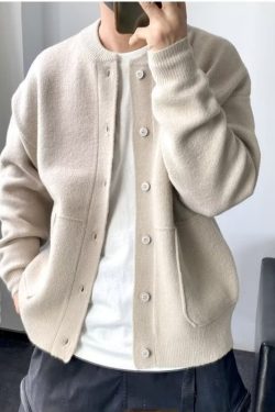 men's wool cardigan   hong kong style thick sweater jacket for spring & autumn 5269