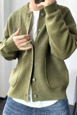 men's wool cardigan   hong kong style thick sweater jacket for spring & autumn 5308