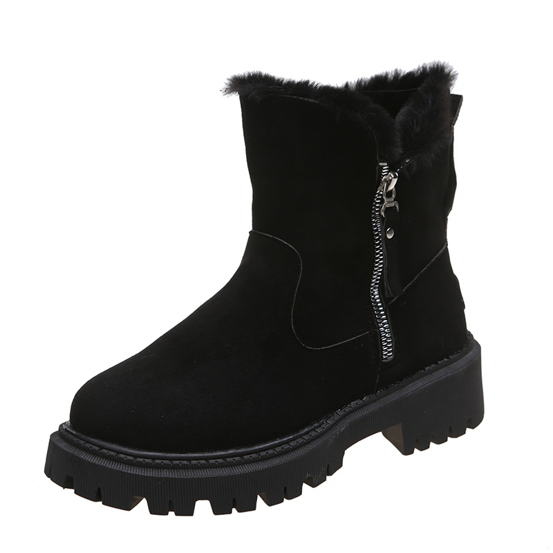 thick plush women's snow boots   faux suede non slip winter footwear 6467