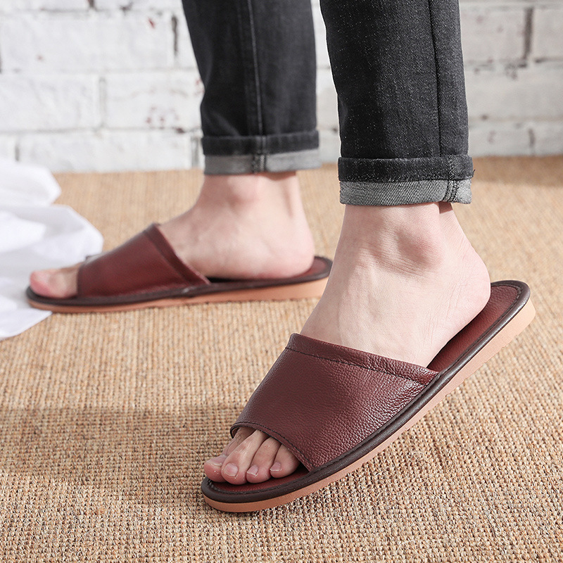 unisex indoor leather slippers for home   comfort for men & women 7324