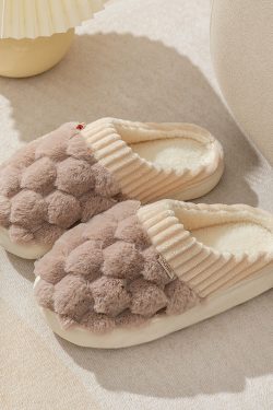 unisex indoor plush slippers   warm  non slip fashion for home wear 1272