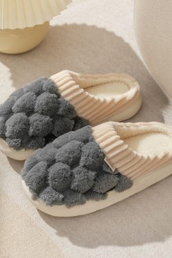 unisex indoor plush slippers   warm  non slip fashion for home wear 4538